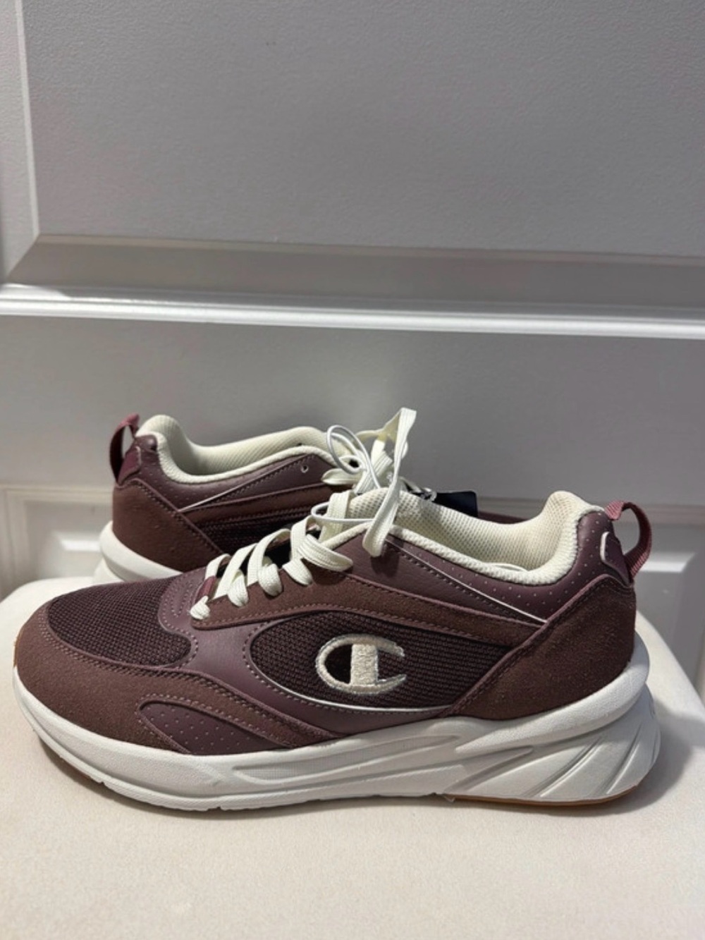 Champion Maroon and White Women's Sneakers
